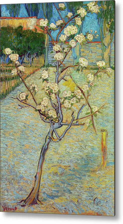 European Metal Print featuring the painting Small pear tree in blossom #12 by Vincent van Gogh