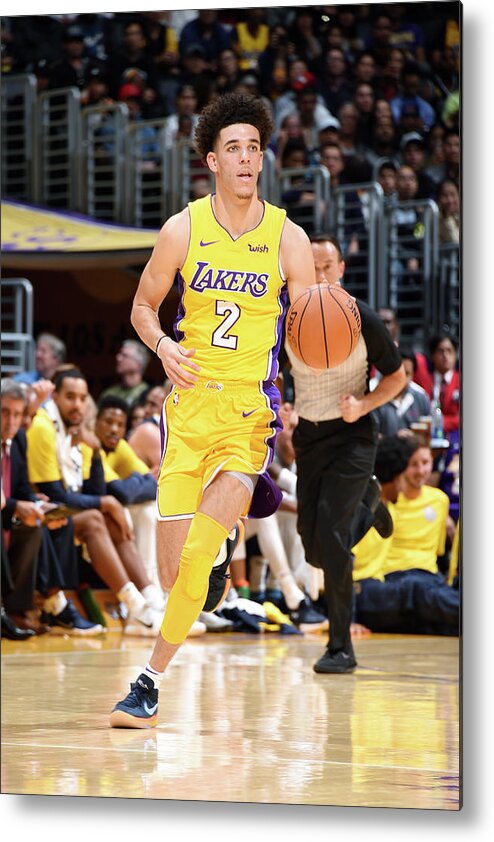 Lonzo Ball Metal Print featuring the photograph Lonzo Ball #12 by Andrew D. Bernstein