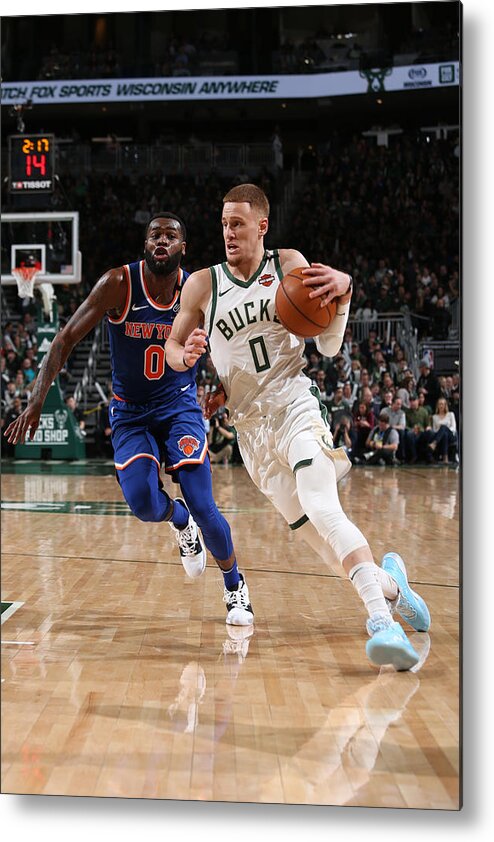 Donte Divincenzo Metal Print featuring the photograph New York Knicks v Milwaukee Bucks #12 by Gary Dineen