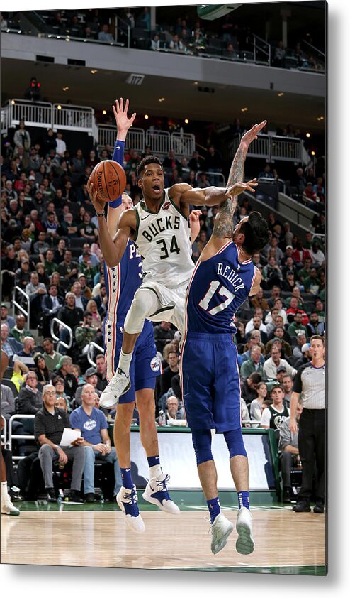 Giannis Antetokounmpo Metal Print featuring the photograph Giannis Antetokounmpo #15 by Gary Dineen