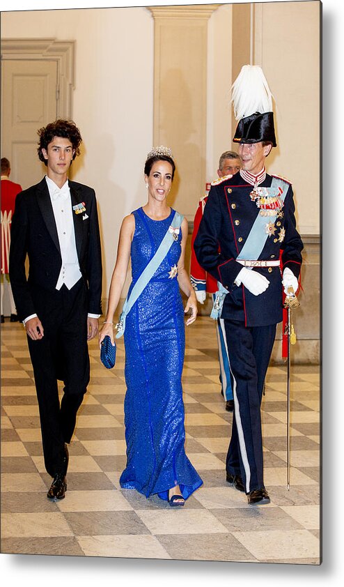 Event Metal Print featuring the photograph Crown Prince Frederik of Denmark Holds Gala Banquet At Christiansborg Palace #18 by Patrick van Katwijk