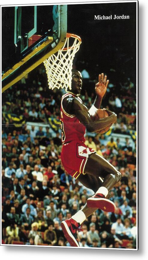 Chicago Metal Print featuring the photograph 1985 Jordan Dunk by Row One Brand