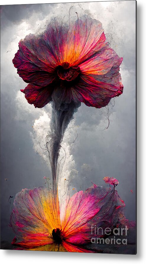 Blossoms Metal Print featuring the digital art Blossom storm #2 by Sabantha