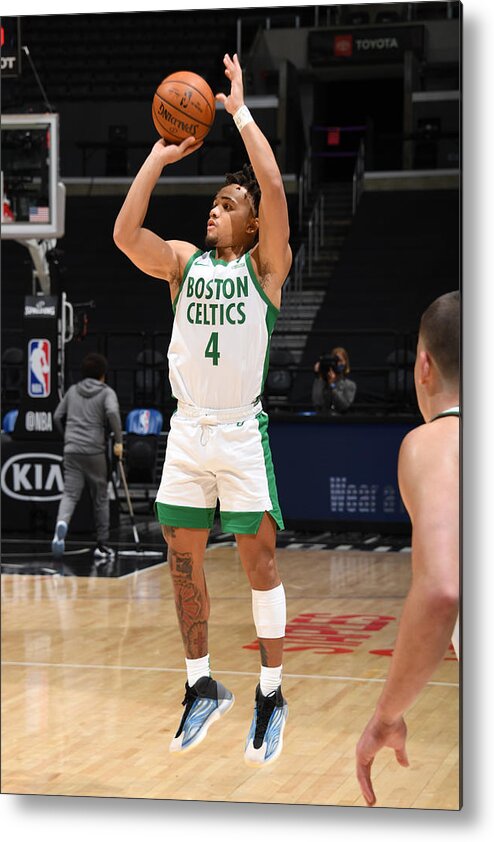 Carsen Edwards Metal Print featuring the photograph Boston Celtics v LA Clippers #2 by Adam Pantozzi