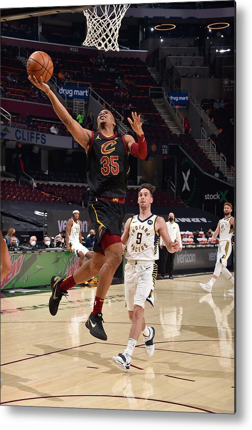 Isaac Okoro Metal Print featuring the photograph Indiana Pacers v Cleveland Cavaliers #2 by David Liam Kyle