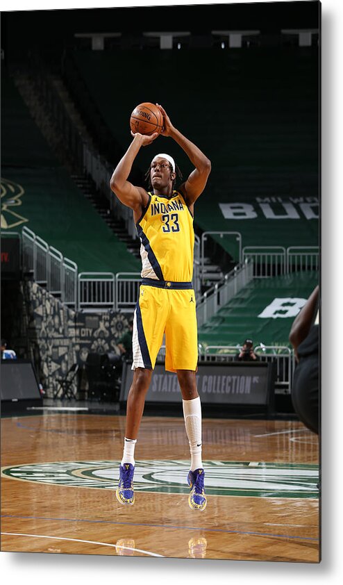 Nba Pro Basketball Metal Print featuring the photograph Myles Turner by Gary Dineen