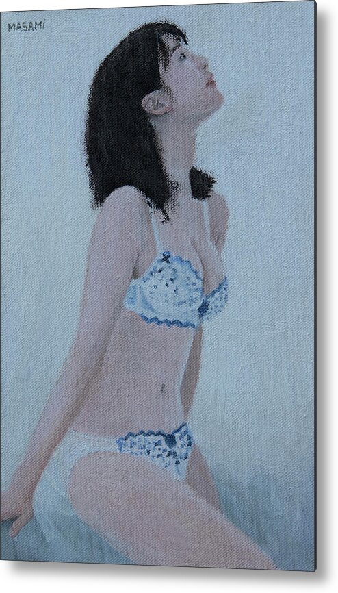 Lingerie Metal Print featuring the painting New Hope #2 by Masami IIDA