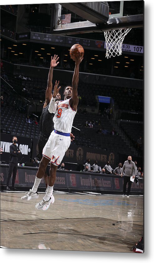 Rj Barrett Metal Print featuring the photograph New York Knicks v Brooklyn Nets #2 by Nathaniel S. Butler