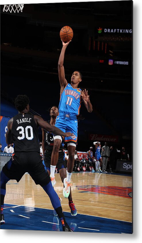 Theo Maledon Metal Print featuring the photograph Oklahoma City Thunder v New York Knicks #2 by Nathaniel S. Butler