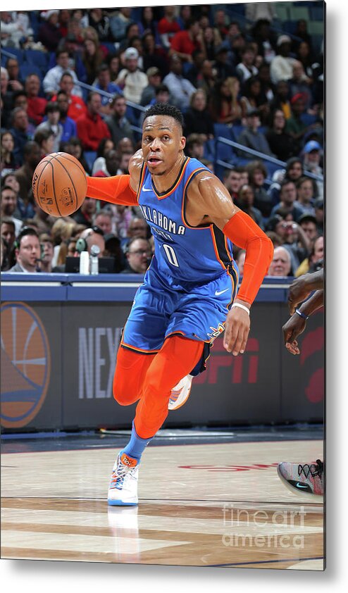 Smoothie King Center Metal Print featuring the photograph Russell Westbrook by Layne Murdoch Jr.
