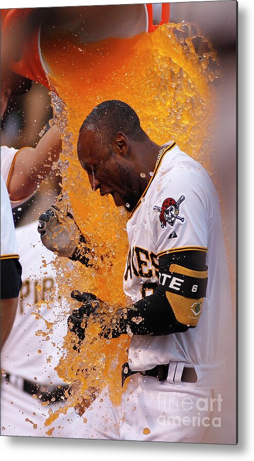 Three Quarter Length Metal Print featuring the photograph Starling Marte by Justin K. Aller