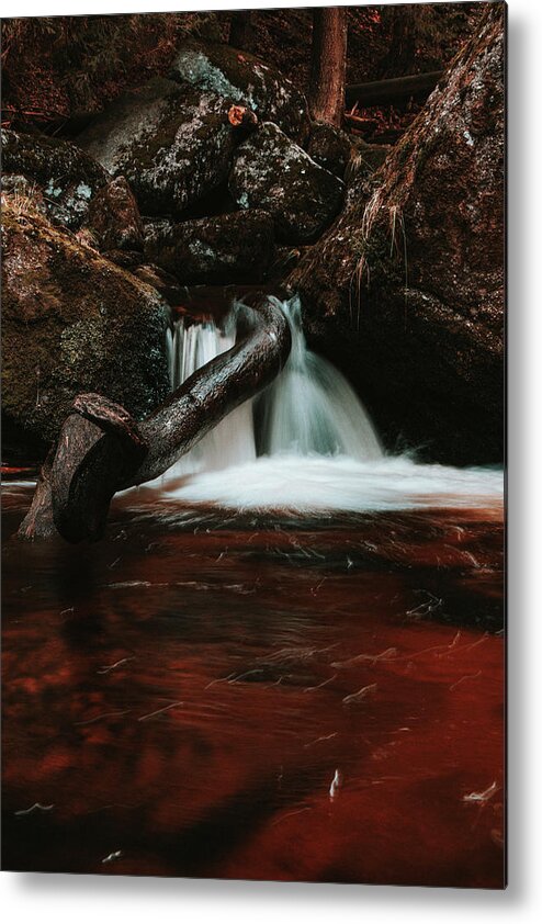 Jizera Mountains Metal Print featuring the photograph Colourful waterfall in the Jizera Mountains, Czech Republic by Vaclav Sonnek