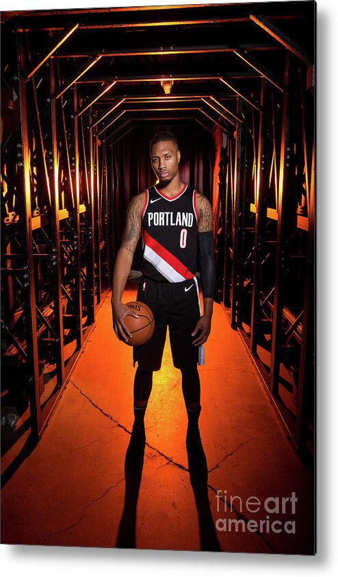Media Day Metal Print featuring the photograph Damian Lillard by Sam Forencich
