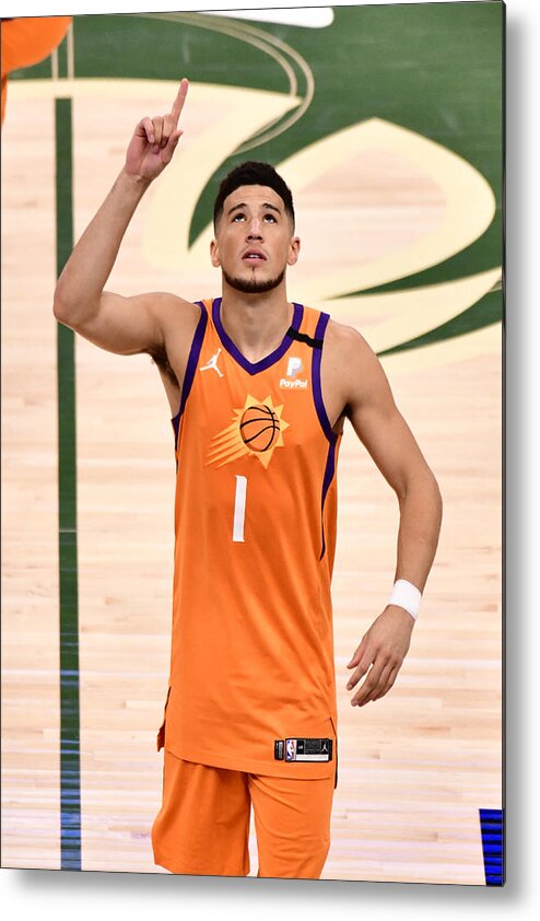 Playoffs Metal Print featuring the photograph Devin Booker by Barry Gossage
