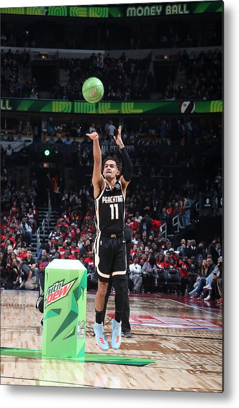 Trae Young Metal Print featuring the photograph 2020 NBA All-Star - MTN DEW 3-Point Contest by Nathaniel S. Butler