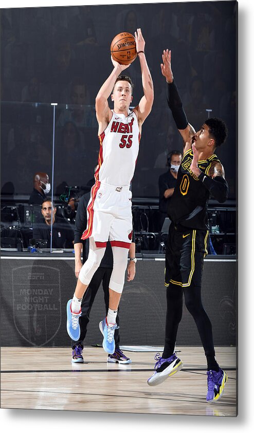 Duncan Robinson Metal Print featuring the photograph 2020 NBA Finals - Miami Heat v Los Angeles Lakers by Andrew D. Bernstein
