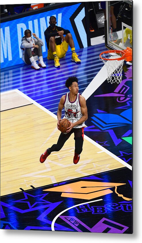 Anfernee Simons Metal Print featuring the photograph 2021 NBA All-Star - AT&T Slam Dunk Contest by Scott Cunningham