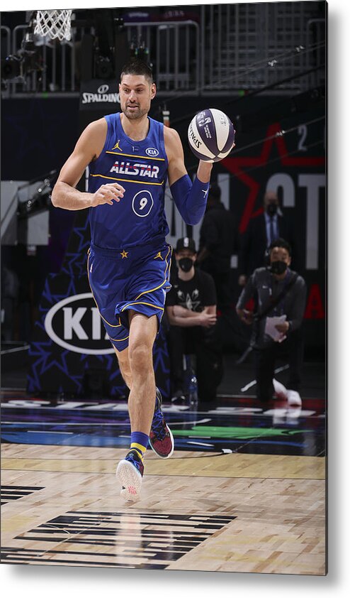 Nikola Vucevic Metal Print featuring the photograph 2021 NBA All-Star - Taco Bell Skills Challenge by Nathaniel S. Butler