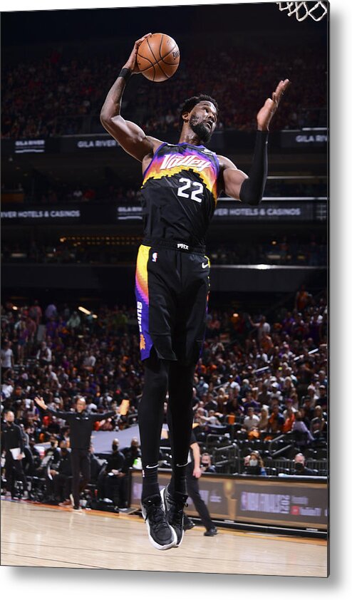Deandre Ayton Metal Print featuring the photograph 2021 NBA Playoffs - LA Clippers v Phoenix Suns by Michael Gonzales