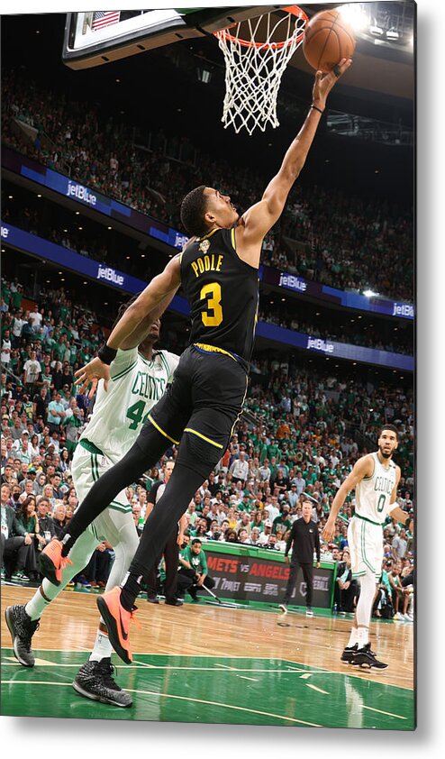 Jordan Poole Metal Print featuring the photograph 2022 NBA Finals - Golden State Warriors v Boston Celtics by Nathaniel S. Butler