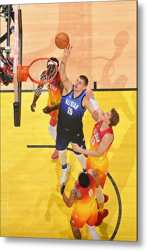 Nikola Jokic Metal Print featuring the photograph 2023 NBA All-Star - NBA All-Star Game by Jesse D. Garrabrant
