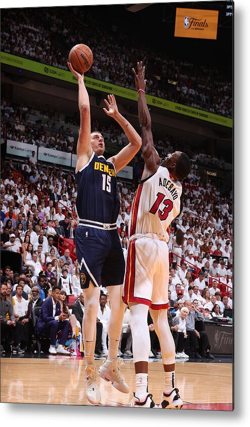Playoffs Metal Print featuring the photograph 2023 NBA Finals - Denver Nuggets v Miami Heat by Nathaniel S. Butler