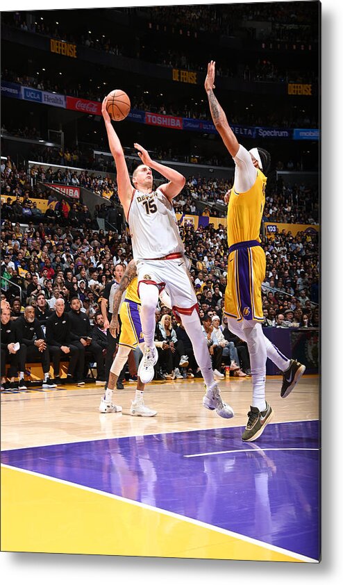 Playoffs Metal Print featuring the photograph 2023 NBA Playoffs - Denver Nuggets v Los Angeles Lakers by Andrew D. Bernstein