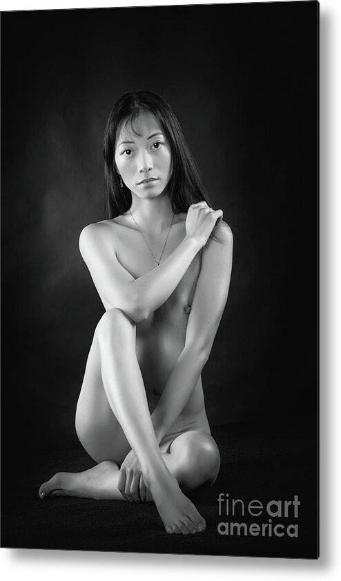 Black And White Asian Nudes - 203.1947 Asian Nude Girl in Black and White Metal Print by Kendree Miller -  Fine Art America