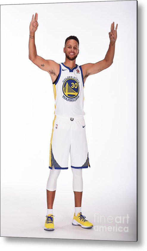 Stephen Curry Metal Print featuring the photograph Stephen Curry #24 by Noah Graham