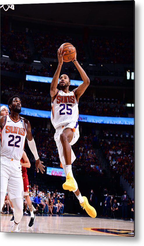 Mikal Bridges Metal Print featuring the photograph 2021 NBA Playoffs - 	Phoenix Suns v Denver Nuggets #3 by Barry Gossage
