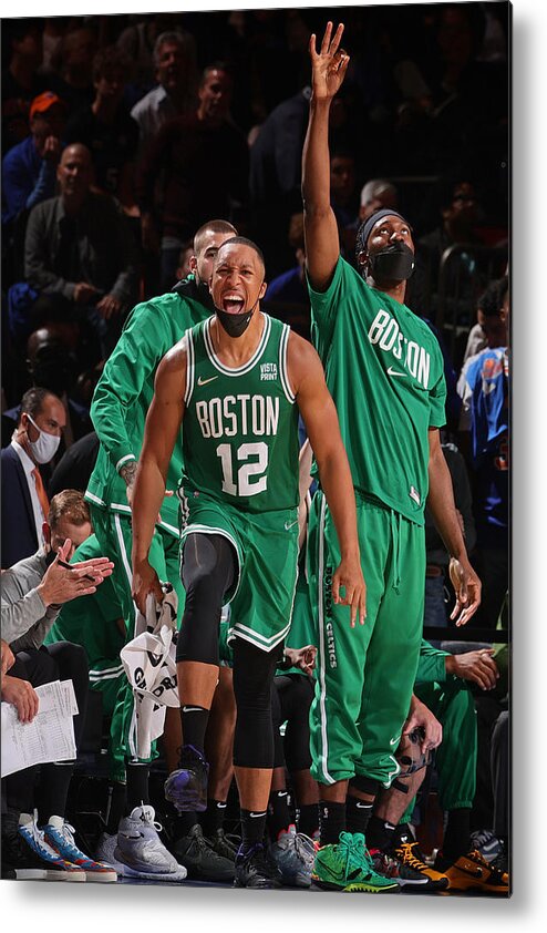 Grant Williams Metal Print featuring the photograph Boston Celtics v New York Knicks #3 by Nathaniel S. Butler
