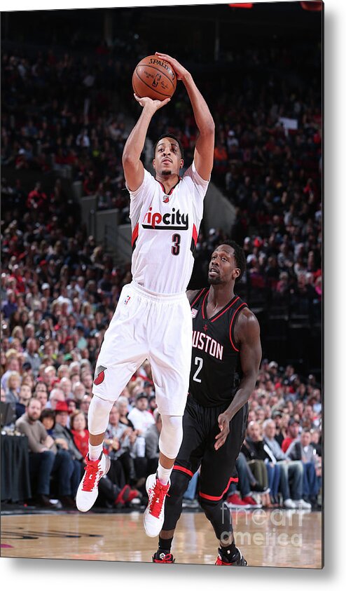Nba Pro Basketball Metal Print featuring the photograph C.j. Mccollum by Sam Forencich