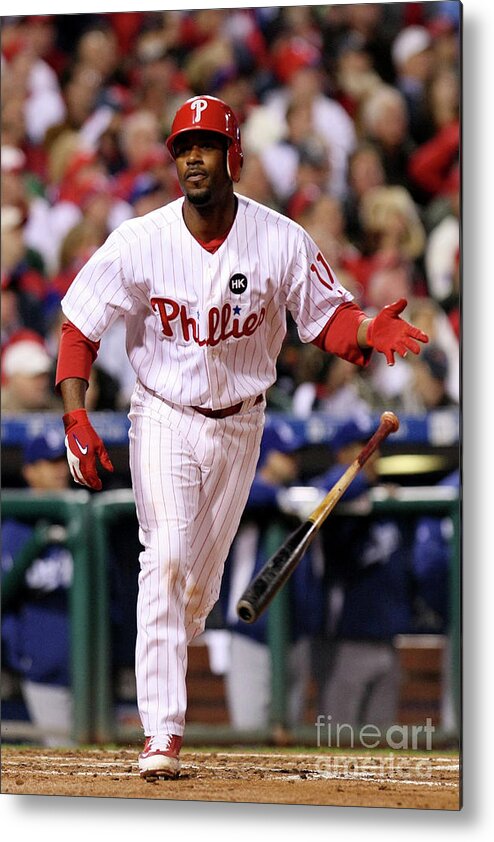 Playoffs Metal Print featuring the photograph Jimmy Rollins by Nick Laham