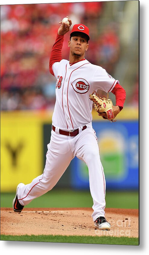 Great American Ball Park Metal Print featuring the photograph Luis Castillo by Jamie Sabau