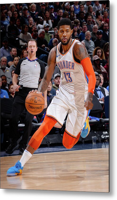 Nba Pro Basketball Metal Print featuring the photograph Paul George by Bart Young