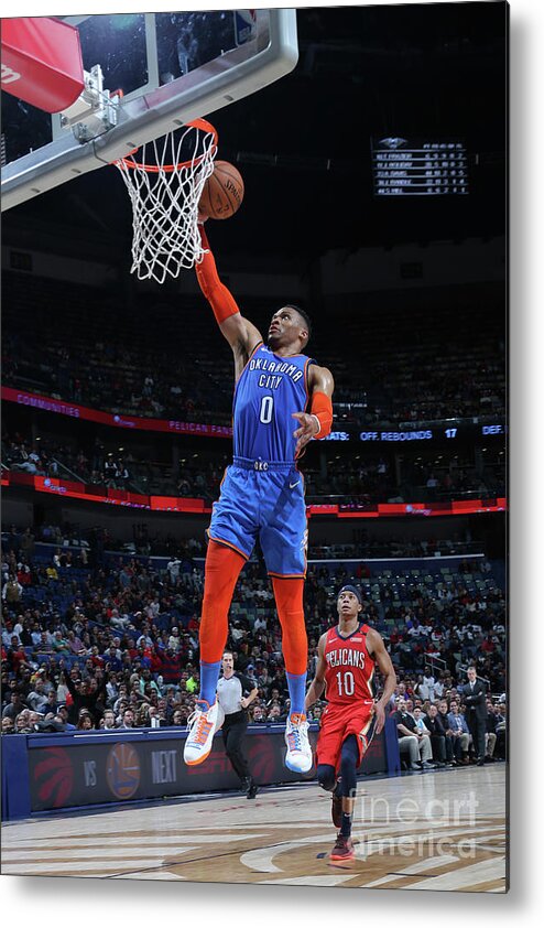 Smoothie King Center Metal Print featuring the photograph Russell Westbrook by Layne Murdoch Jr.