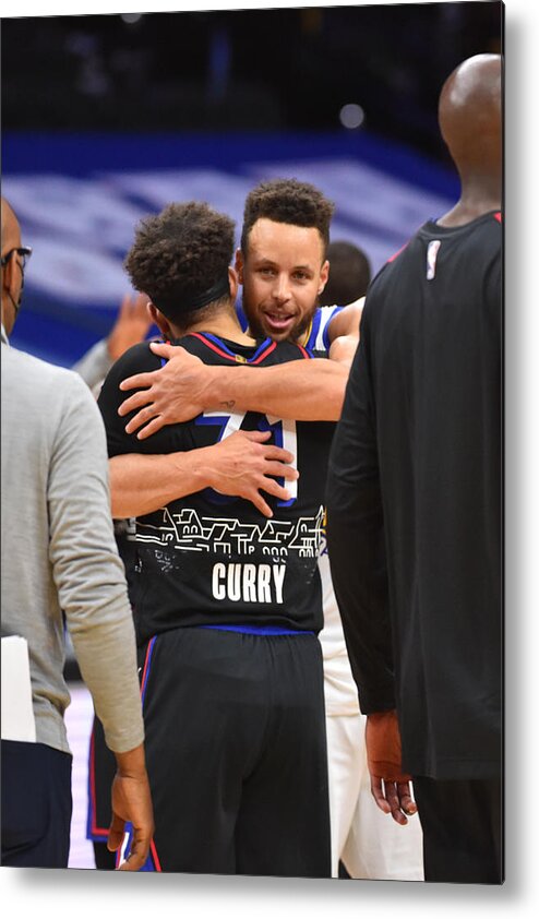 Seth Curry Metal Print featuring the photograph Stephen Curry and Seth Curry #3 by Jesse D. Garrabrant