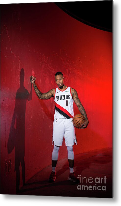 Media Day Metal Print featuring the photograph Damian Lillard by Sam Forencich