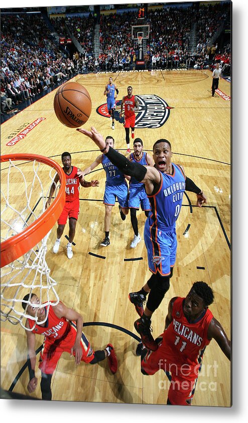 Smoothie King Center Metal Print featuring the photograph Russell Westbrook by Layne Murdoch