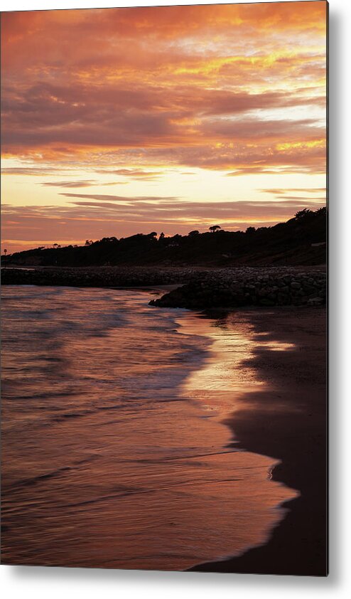 Highcliffe Metal Print featuring the photograph Highcliffe Beach at sunset #4 by Ian Middleton