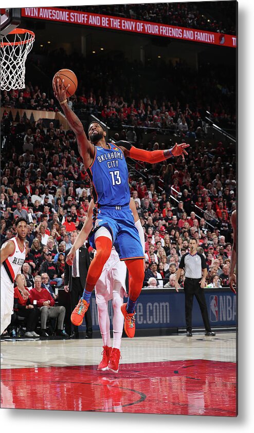 Playoffs Metal Print featuring the photograph Paul George by Zach Beeker