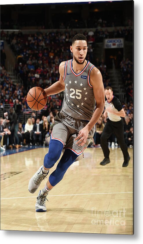 Nba Pro Basketball Metal Print featuring the photograph Ben Simmons by David Dow