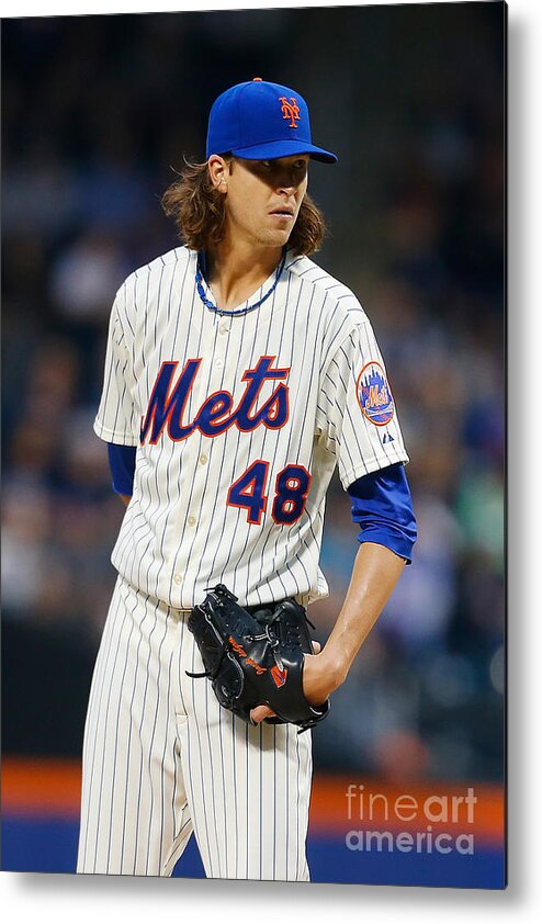 Jacob Degrom Metal Print featuring the photograph Jacob Degrom by Mike Stobe