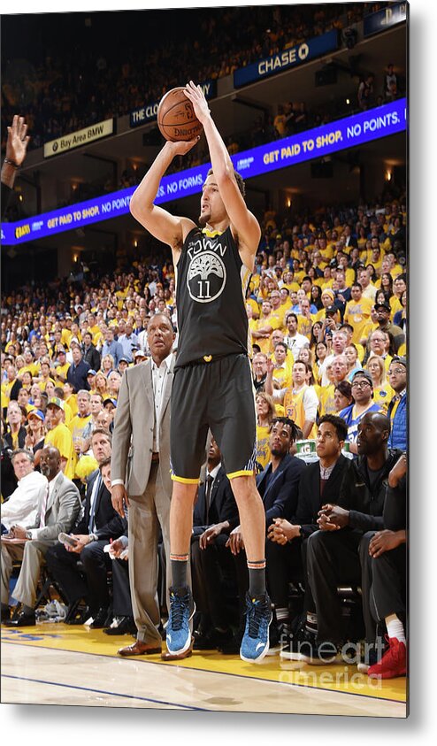 Klay Thompson Metal Print featuring the photograph Klay Thompson by Andrew D. Bernstein
