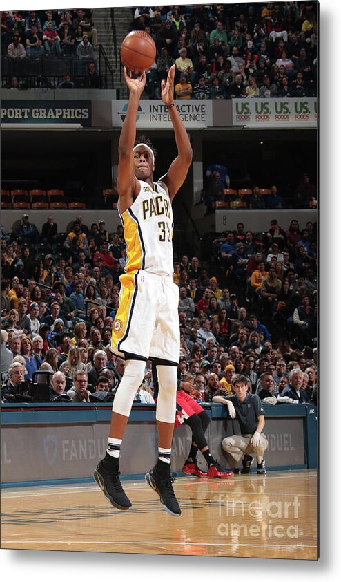 Myles Turner Metal Print featuring the photograph Myles Turner by Ron Hoskins