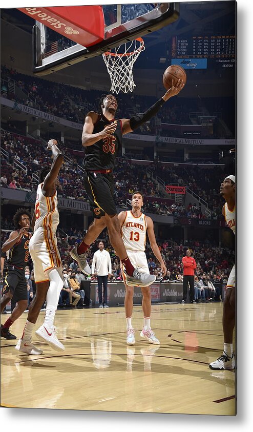 Isaac Okoro Metal Print featuring the photograph Atlanta Hawks v Cleveland Cavaliers by David Liam Kyle