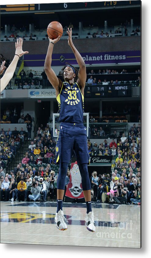 Myles Turner Metal Print featuring the photograph Myles Turner by Ron Hoskins