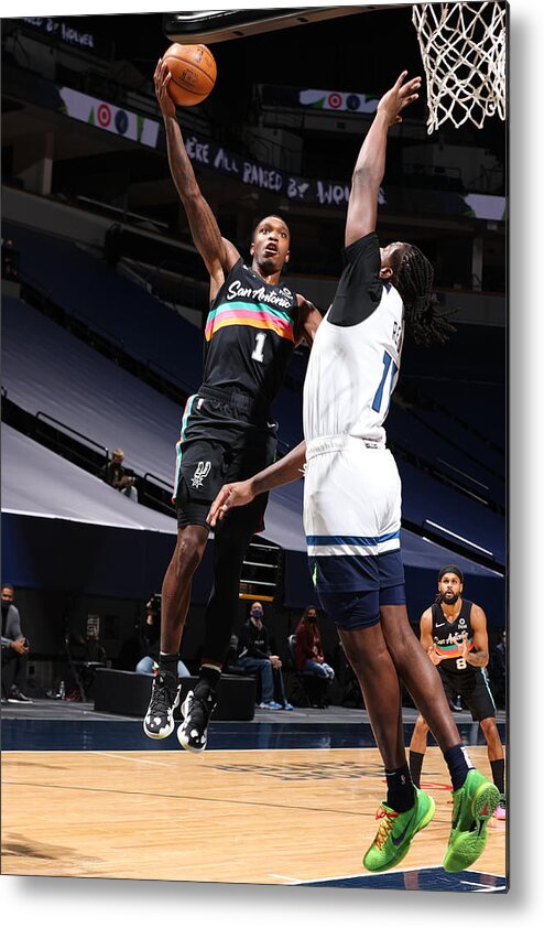Nba Pro Basketball Metal Print featuring the photograph San Antonio Spurs v Minnesota Timberwolves by David Sherman