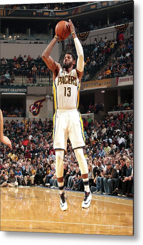 Nba Pro Basketball Metal Print featuring the photograph Paul George by Ron Hoskins