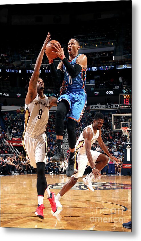 Smoothie King Center Metal Print featuring the photograph Russell Westbrook by Layne Murdoch
